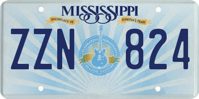 MS license plate ZZN824