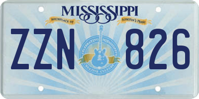 MS license plate ZZN826