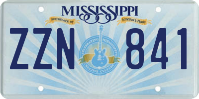 MS license plate ZZN841