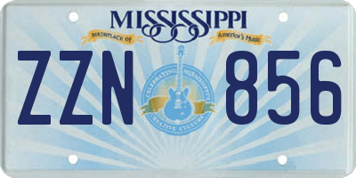 MS license plate ZZN856