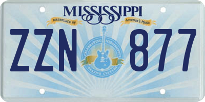 MS license plate ZZN877