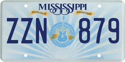 MS license plate ZZN879