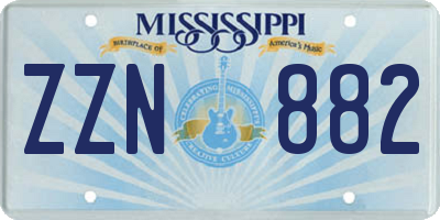 MS license plate ZZN882