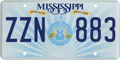 MS license plate ZZN883