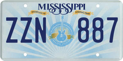 MS license plate ZZN887
