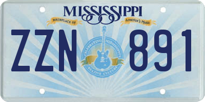 MS license plate ZZN891