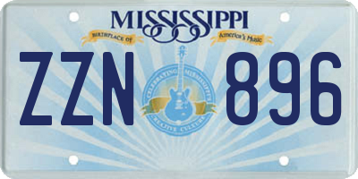 MS license plate ZZN896