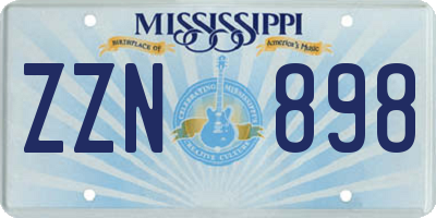 MS license plate ZZN898