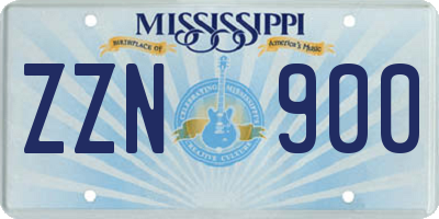 MS license plate ZZN900