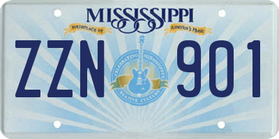 MS license plate ZZN901