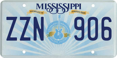 MS license plate ZZN906