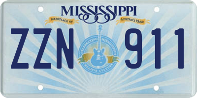 MS license plate ZZN911