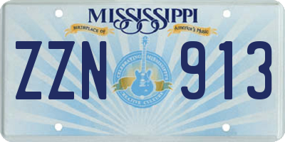 MS license plate ZZN913
