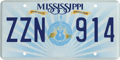 MS license plate ZZN914