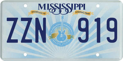 MS license plate ZZN919