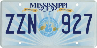 MS license plate ZZN927