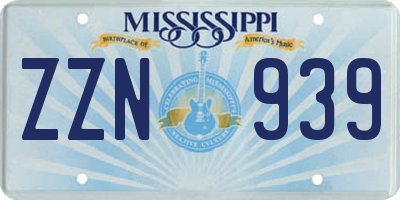 MS license plate ZZN939