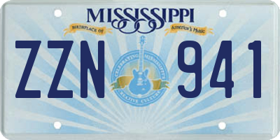 MS license plate ZZN941