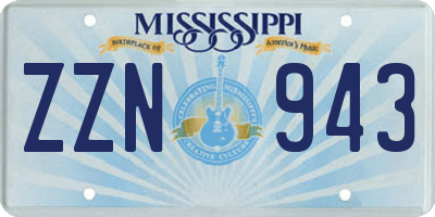 MS license plate ZZN943