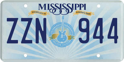 MS license plate ZZN944