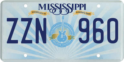 MS license plate ZZN960