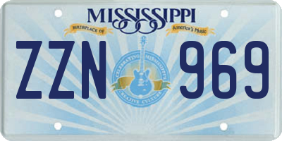 MS license plate ZZN969