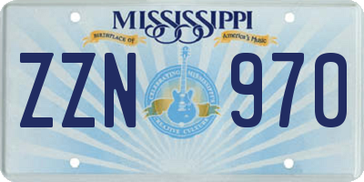 MS license plate ZZN970