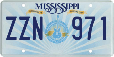 MS license plate ZZN971