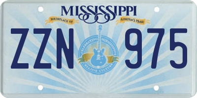 MS license plate ZZN975