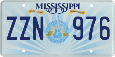 MS license plate ZZN976