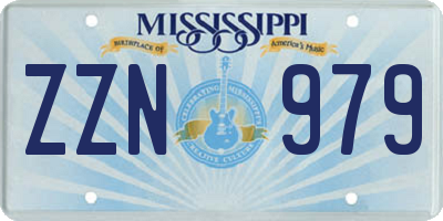 MS license plate ZZN979