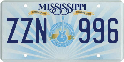 MS license plate ZZN996