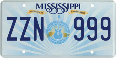 MS license plate ZZN999