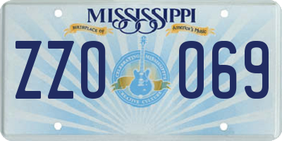 MS license plate ZZO069