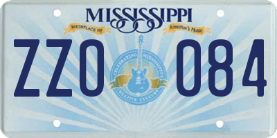 MS license plate ZZO084