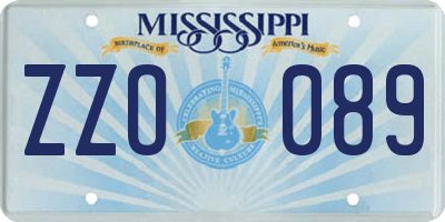 MS license plate ZZO089