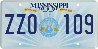 MS license plate ZZO109