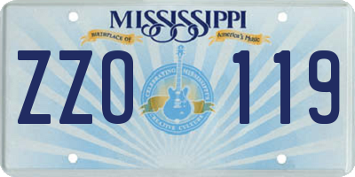 MS license plate ZZO119