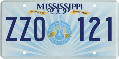 MS license plate ZZO121