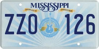 MS license plate ZZO126