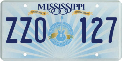MS license plate ZZO127