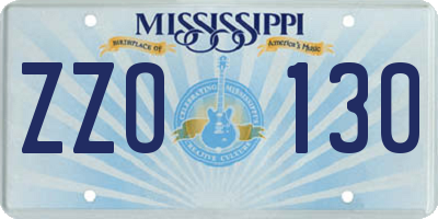MS license plate ZZO130