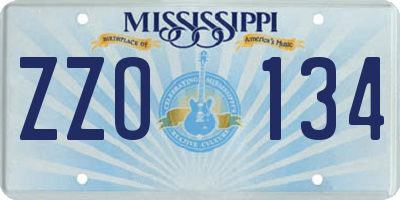 MS license plate ZZO134