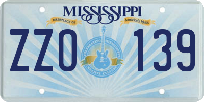 MS license plate ZZO139