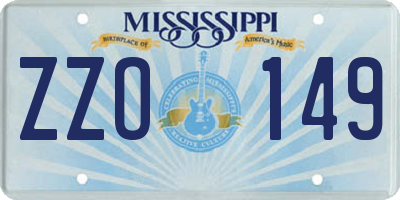 MS license plate ZZO149