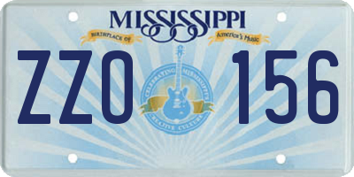 MS license plate ZZO156