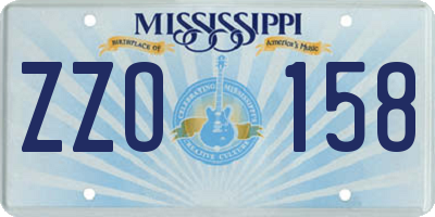 MS license plate ZZO158