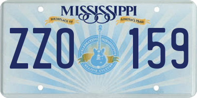 MS license plate ZZO159