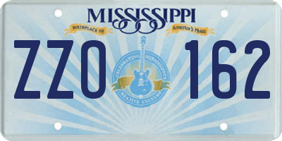 MS license plate ZZO162