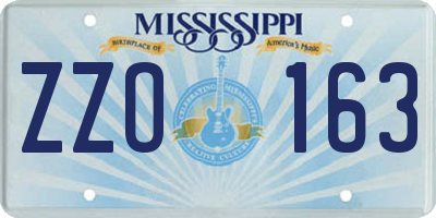 MS license plate ZZO163